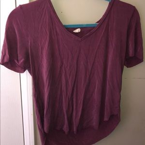 A maroon shirt